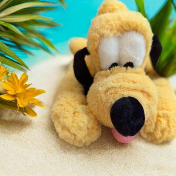 Disney Parks Other - Disney Parks Pluto the Dog laying 15 inch stuffed animal‎ toy green collar
